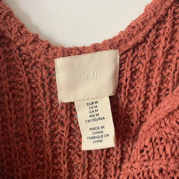 H&M Long Knit Sleeveless Maxi Dress Brick Red Size Medium - Picture 6 of 7